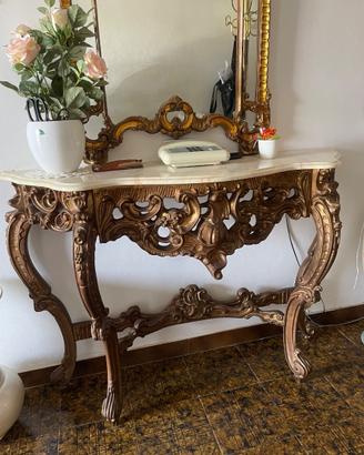 Consolle in legno stile barocco Vintage