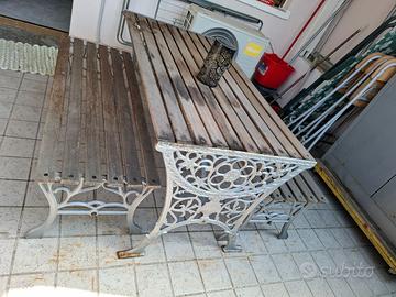 Tavolo legno da giardino con 2 panchine
