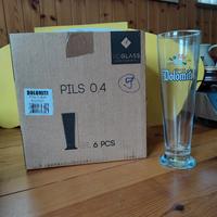 6 bicchieri pils Birra Dolomiti