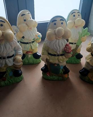 Set 5 Simpatici Nani da Giardino/Interno in Cerami