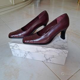 Scarpe décolleté vintage bordeaux 