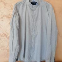 Camicia uomo turchese con collo coreano