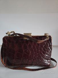 Borsa in pelle di coccodrillo anni 50