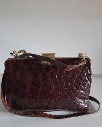 Borsa in pelle di coccodrillo anni 50