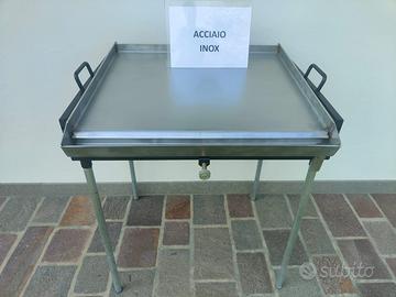 Barbecue piastra a gas 70x56 in acciaio inox (nuov