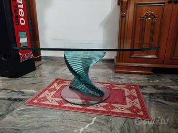 Tavolino in vetro ovale 