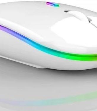 Mouse Bianco wireless Bluetooth ricaricabile RGB