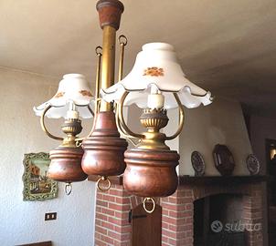Lampadari rustici legno massiccio
