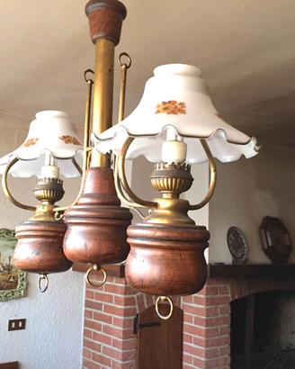 Lampadari rustici legno massiccio