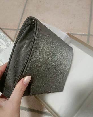 Pochette con brillantini argento 