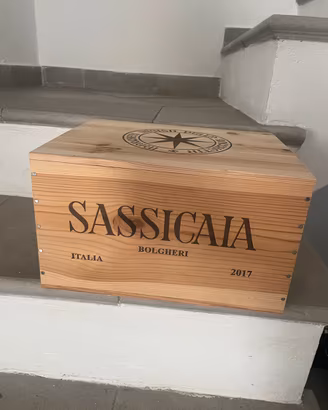 Cassa in legno vuota Sassicaia 2017