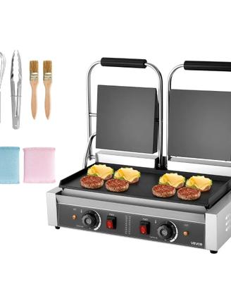 Griglia Elettrica Panini 3600W 48x23cm in Acciaio