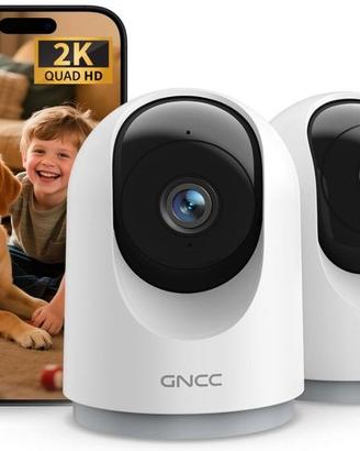 GNCC 2K 3MP Telecamera Wi-Fi Interno 2.4GHz