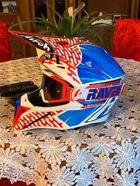 Casco motocross Airoh Wraap Idol rosso blu