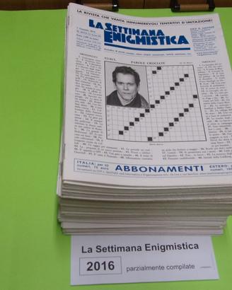 LA SETTIMANA ENIGMISTICA, anno 2016, parzialmente