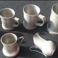 VECCHIE MINIATURE BOCCALI CARAFFE IN PELTRO