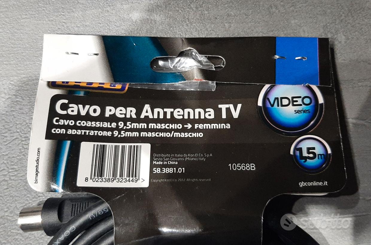 CAVO ANTENNA TV 2 Metri Coassiale IEC Maschio / Femmina