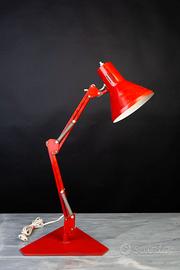Lampada industriale vintage rossa anni '70/'80