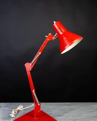 Lampada industriale vintage rossa anni '70/'80