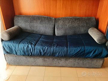 Divano, letto doppio Blu