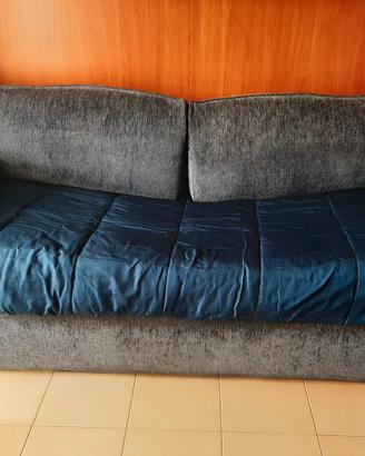 Divano, letto doppio Blu
