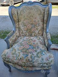 Poltrona Bergere in legno intagliato