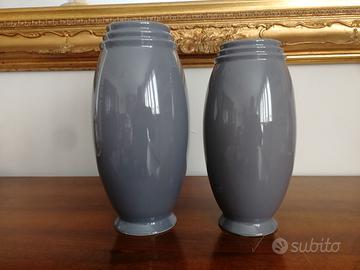 BIS DI VASI IN CERAMICA COLORE GRIGIO CM 32 E 29