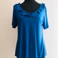 T-shirt Donna Estiva Blu in Viscosa Tg XL