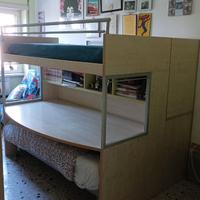 Letto a castello+scrivania+libreria+2 cassoni
