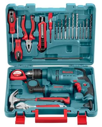 Ronix Kit Trapano a Percussione 22 Pezzi - 650W