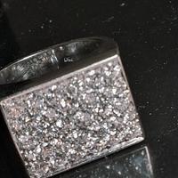 Anello oro bianco 750 - 20gr con 28 brillantini 