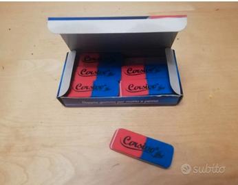 12 GOMME PER CANCELLARE IN CAUCCIU' BICOLORE ROSSO