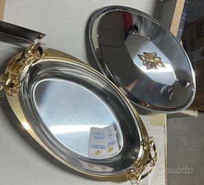 Vassoio+Coperchio Creazioni MSB inox 18/10 oro24KT