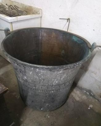 Paiolo originale da malga in rame diametro 77 cm x