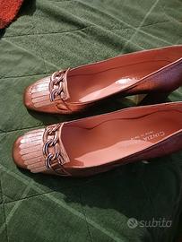 scarpe signora/ragazza, pelle dorata