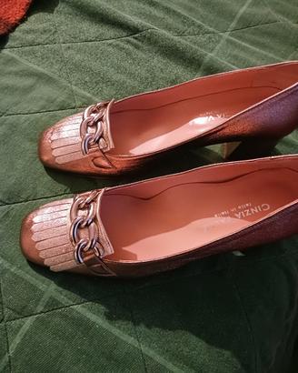 scarpe signora/ragazza, pelle dorata