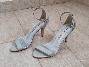 sandalo brasiliano argentato tacco alto