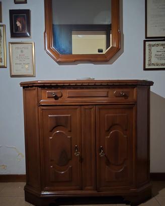 mobile ingresso in legno con specchio coordinato