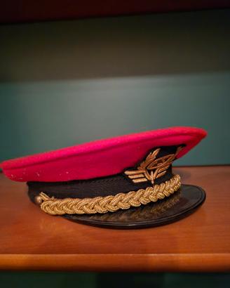 cappello fs ferrovie capostazione rosso