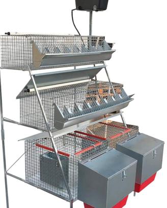 Gabbia per conigli a 3 piani