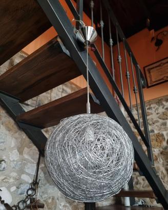 Lampadario moderno argentato