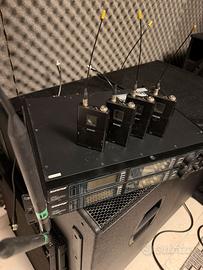 2 Shure UR4D+ con 4 bodypack UR1 tutto a 2000 euro