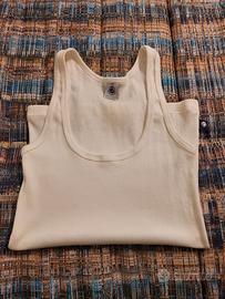 Canotta donna XXS lana e cotone Petit Bateau PANNA