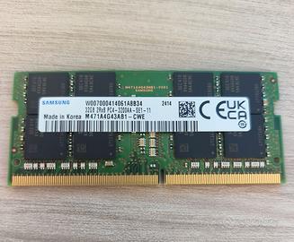 32Gb DDR4 SAMSUNG 3200 SODIMM X NOTEBOOK MINI PC