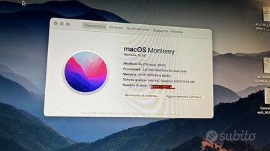 MacBook air 13 2017 monterey