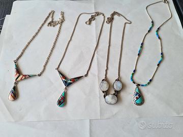 4 collana con pendente turchese pietra di luna 