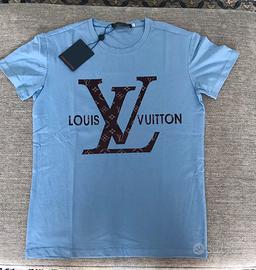 T-shirt Louis Vuitton bianca e azzurro - Abbigliamento e Accessori In  vendita a Salerno