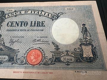 Banconota 100 Lire azzurrino rara periziata
