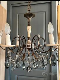Lampadario Chandelier onice e cristalli