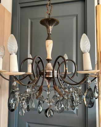 Lampadario Chandelier onice e cristalli